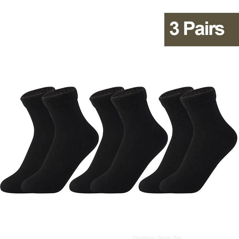 1/2/3/5/10Pairs Thermal Socks Women Winter Warm Thicken Fleece Short Socks Cashmere Wool Socks Snow Velvet Boots Home Floor Wear - Matrix Studios