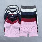 2 Pieces Yoga Set Women Backless Halter Tops High Waist Seamless Shorts Gym Suit Fitness Clothes Sportswear Workout Sets - Matrix-studios.com