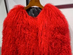 Mongolian Fur Coat Fur Jacket Women's Elegant Fluffy Solid Color Thickened Thermal Long Sleeve Coat Winter Fashion Oversized Lad - Matrix Studios