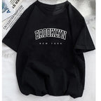 Women Brooklyn Letter Print T Shirt Girl Graphic Harajuku 2023 Streewear Clothes Causal Female Y2K Tops Tee - Matrix-studios.com