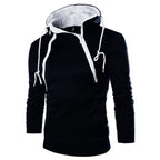 Men's Hoodies Long Sleeve Sweatshirts for Men Zipper Hooded Pullover High Neck Mens Sweatshirt Top Jacket Coat Black Sweater - Matrix Studios