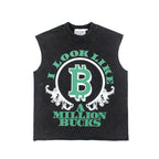 Europe America Trend Street Brand Satoshi Nakamoto T Shirts Colorful Letter Prints Washed Short-sleeved Men Women Loose Top Tee - Matrix-studios.com
