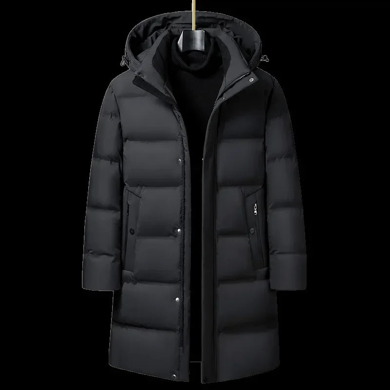 Canada Fashion Winter Jacket for Men Down Coat Parka Men's White Goose Down Jacket Collar Hooded Warm Thick Long Padding M-4XL - Matrix Studios