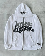 Zipper hooded sweatshirt with retro American letters suitable for men and women wearing Y2K jacket autumn/winter cardigan - Matrix Studios