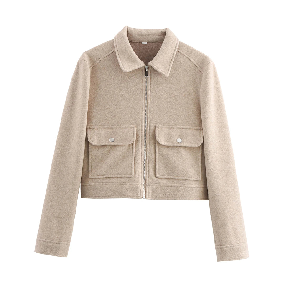 SLTNX Women's Zipper Jacket Coat New Winter Long Sleeve Pocket Outerwear Coat Short Street Elegant Women's Jacket - Matrix-studios.com