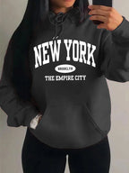 New York City Brooklyn Creative Letter Printed Female Hoodies Multicolor Loose Hoody Y2K Street Sportswear Fleece Hoodie Unisex