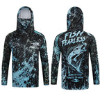 Men's Hooded Fishing Shirt UPF Sun Protection Breathable Long Sleeve Quick Dry Outdoor Angling Jersey With Face Cover - Matrix Studios