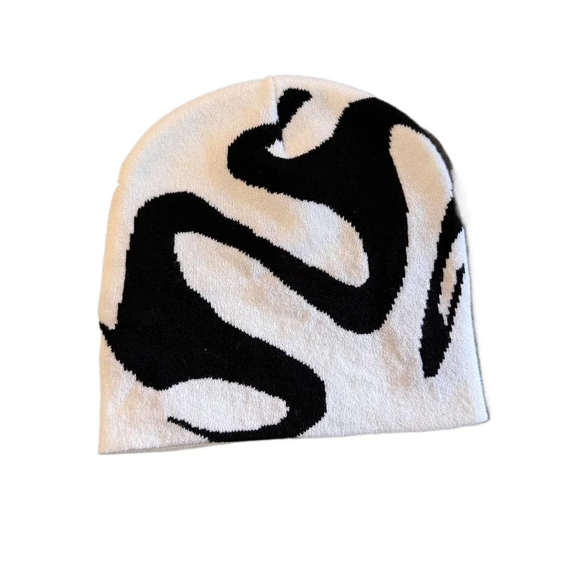 Trendy Knit Beanies Winter Jacquard Windproof Warm Hat Outdoor Colorful Casual Fashion Pullover Cap