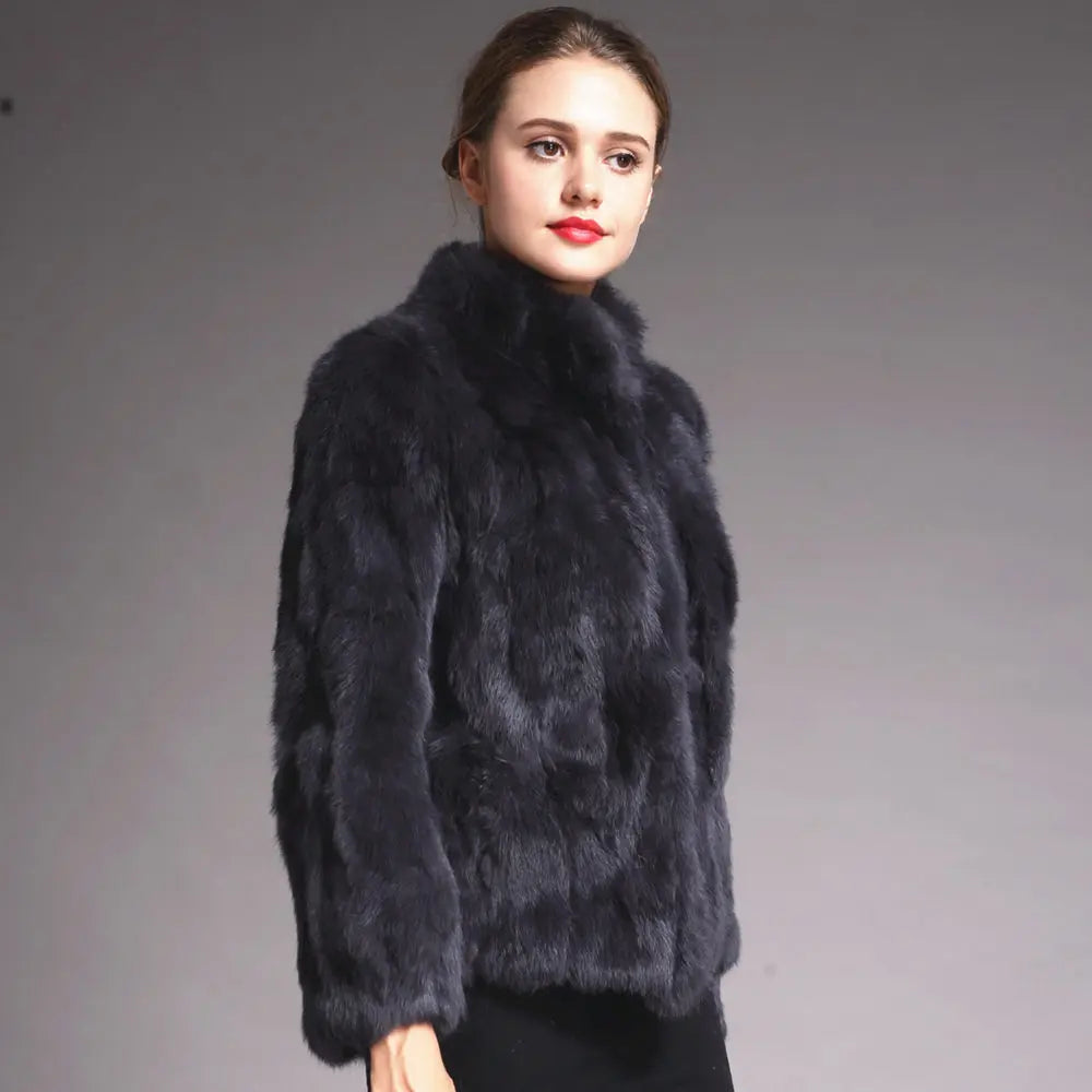 Fancy Rani Natural Rabbit Fur Coat Women Winter Jacket Real Leather And Fur Women's Clothing Female Outerwears With 2024 - Matrix Studios