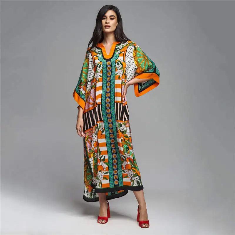 2026 Women Swimsuit Beach Cover Up dress Sleeve Kaftan Beach Tunic Long Pareos Bikinis Cover ups Summer Robe Plage Beachwear - Matrix Studios