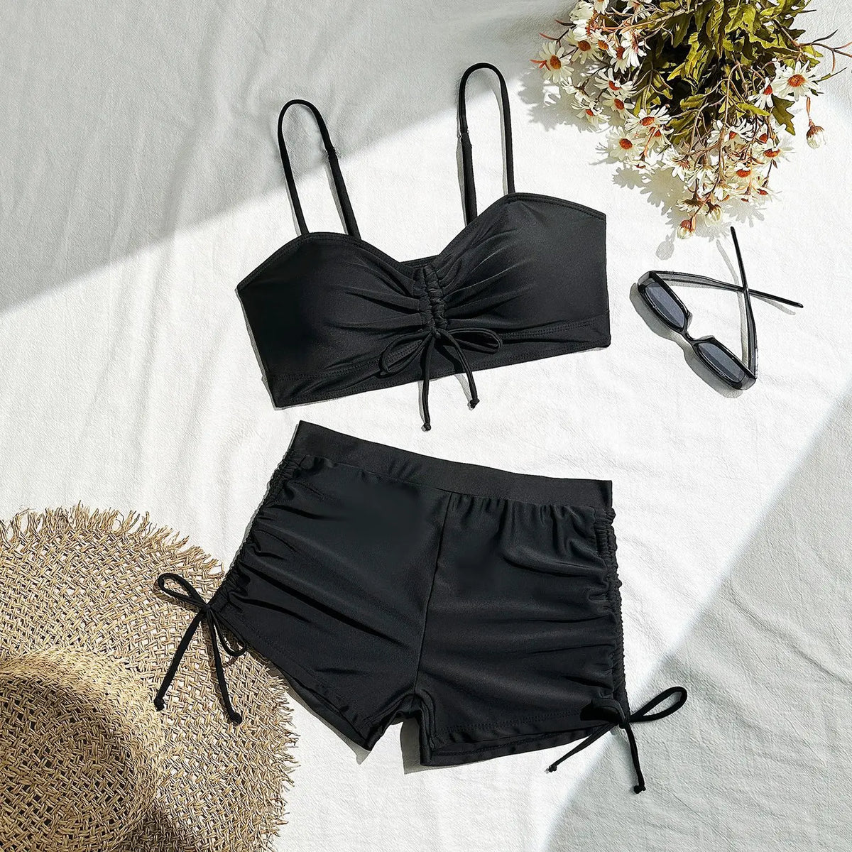 Sexy Swimwear Women Strapped Push Up Tankini Set Brazilian Lady Swimsuit High Waist Bikini Set Beach Wear Bathing Suit - Matrix-studios.com