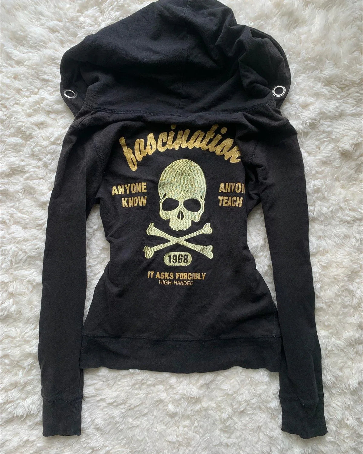 Y2K New Emo Fashion Rivet Zipper Hoodie Women Harajuku Black Oversized Hoodie Gothic Retro Classic Sweatshirt Autumn Clothing - Matrix Studios