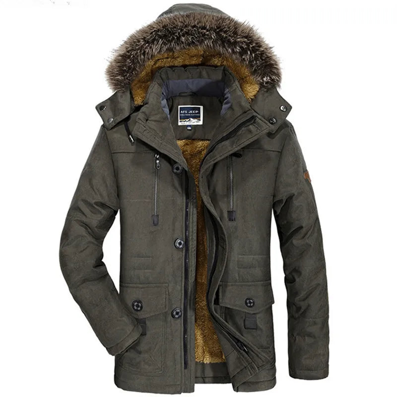 New Winter Men Hooded Fur Collar Long Down Jackets Overcoats Male Multiple Pockets Warm Parkas Quality Man Casual Chaquetas 7XL - Matrix Studios