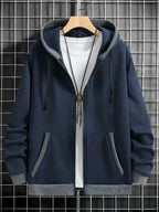 Thickened Men's Hooded Zipper Cardigan Casual Outerwear Fashionable Sweatshirt Autumn Winter New Arrival Cross-Border Style - Matrix Studios