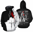 Knights Templar Armor Hoodies Jacket Crusader Cross Medieval Sweathsirt Pullover Full Printed 3D Men's Hoodie Tracksuit Carnival - Matrix Studios