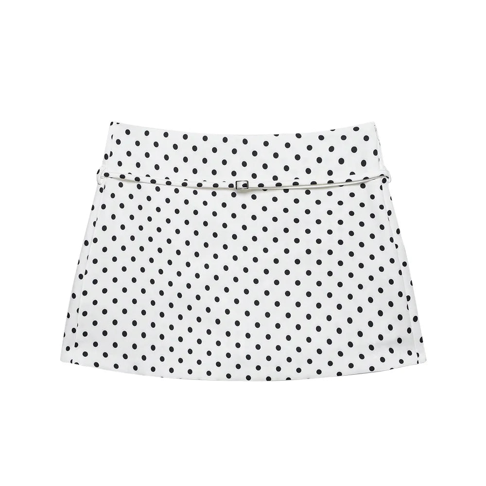 Women's Solid Color Skort with Belt Side Zipper Casual Shorts Skirts Fashionable And Stylish Women's Clothing - Matrix Studios