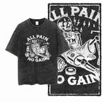 YG BODY BUILDING Printed Cotton Acid Washed Graphic Unisex T Shirt Cool CROSSFIT Streetwear Men Tshirts Big Size Tee for Men - Matrix Studios