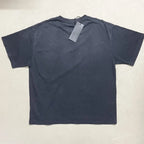 Good Quality Damaged Hole Oversized Tee Logo Embroidery Satoshi T-Shirt Washed Brown Black T Shirt Man - Matrix-studios.com