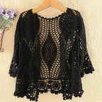Knitted Cardigan Jacket Women Spring Summer New 2025 Hollow Shawl Short Sun-proof Tops Female Casual All-match Thin Ladies Coat - Matrix Studios