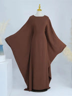 Ramadan Eid Soft Crepe Khimar Batwing Abaya Dubai Islam Muslim Modest African Dresses For Women Kaftan Kebaya Robe Femme Musulma - Matrix-studios.com