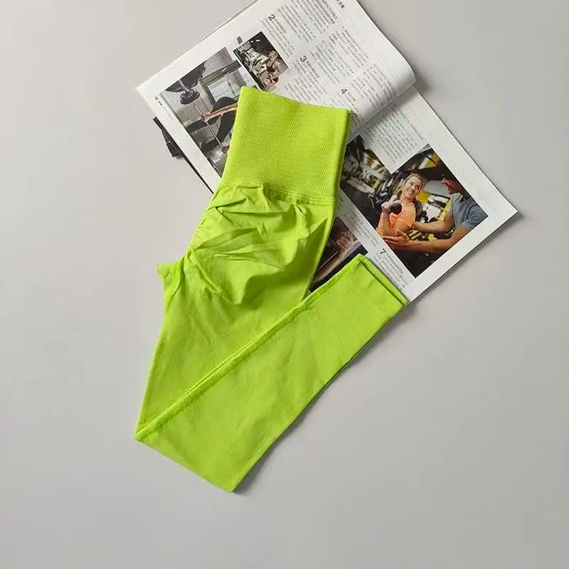 Seamless Sport Yoga High Waist Pants Leggings Sport See Through Yoga Gym Running Quick Dry Pants Scrunch Butt Pants - Matrix-studios.com