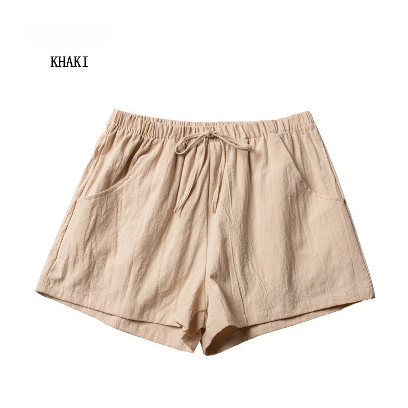 ITOOLIN Casual Linen Shorts Women Gym Workout Shorts Short Pants High Waisted Black Ladies Short Femme Women Shorts Sport Femme - Matrix-studios.com