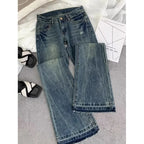 American retro low-waisted jeans female autumn new embroidery old casual fashion temperament slim Joker bell bottoms. - Matrix-studios.com