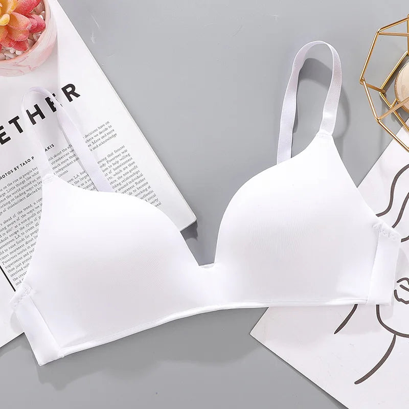 Women Seamless Bra Sexy No Wire Push Up Underwear Girls Students Breathable Thin 10 Colors Bras Female's Bra Breathable Gathered - Matrix Studios