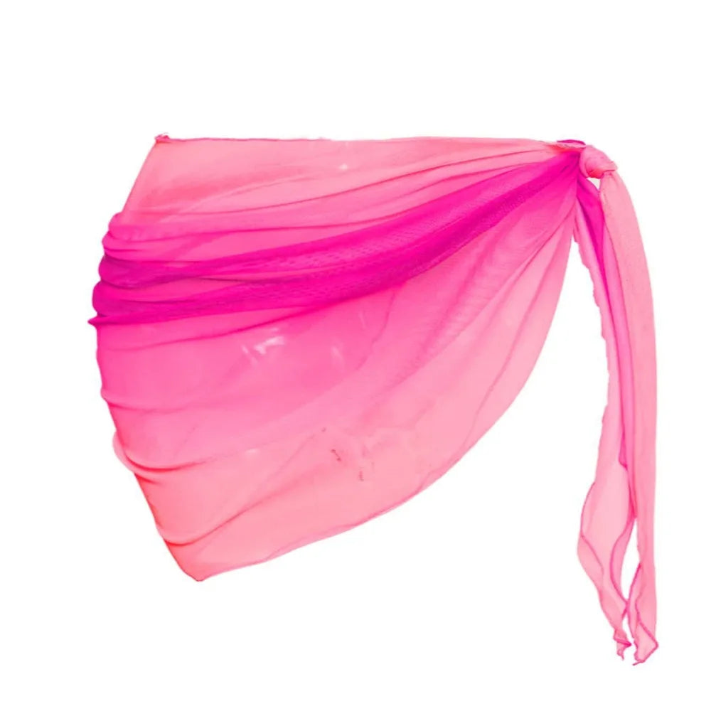 Chiffon Material Beach Dress UPF Protection Short Length Sarongs Gradient Color Breathable Quick-Dry Swimsuit Coverups - Matrix Studios