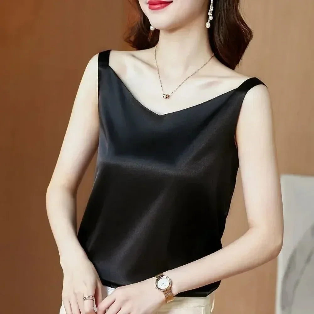 Korean Silk Women Blouses Shirt Woman Satin Blouse Tops Women Satin Lace Embroidery Blouse Top Woman V-neck Printing Shirts Tops - Matrix-studios.com