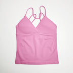NCLAGEN Vision Twist Front Longline Top Women's Seamless Thin Straps Yoga Gym Workout Vest Running Tank Tops Fitness Clothing - Matrix-studios.com