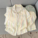 Summer 2026 New Short-Sleeved Shorts Pajamas Women's Cartoon Cute Girl Cardigan Set Ladies Sleepwear Breathable Homewear - Matrix-studios.com