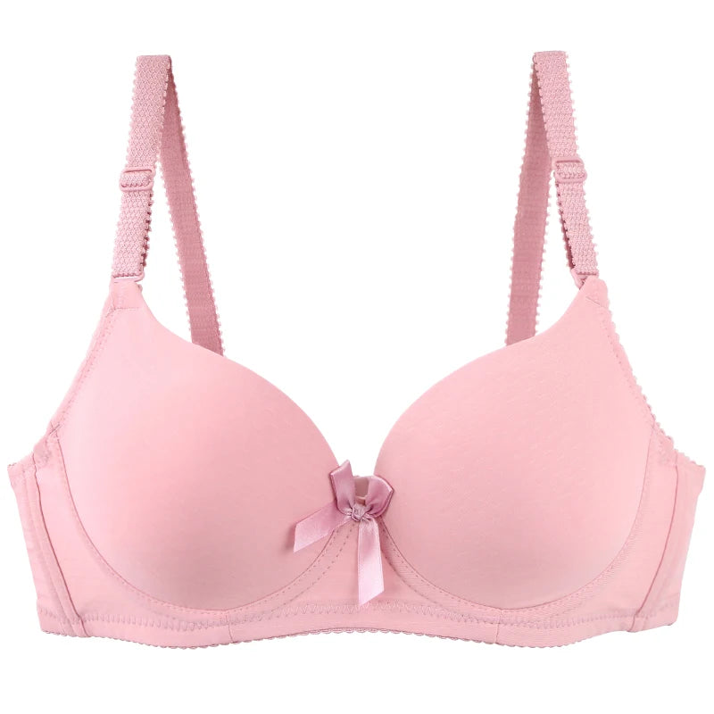 2025 New Sexy Plus Size Bras Bow Sweat Absorption Underwear For Women Solid Smooth Seamless Breathable ABC Cup Lingerie - Matrix Studios