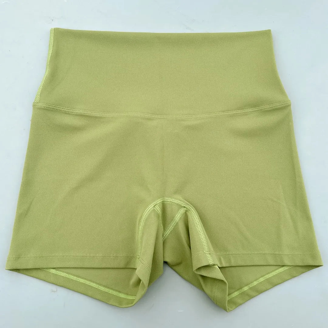 Solid Color Women Fitness Sport Short High Waist Yoga Short Legging Bike Soft Squatting Proof Comprehensive Training Jog Athleti - Matrix Studios