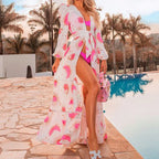 Blue Eyes Bikini Beach Cover Up Tunics For Beach Long Kaftan Bikini Cover Up Robe de Plage Sarong Beach Swimsuit Cover-ups - Matrix Studios