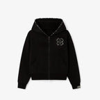 New TOROM Black Applique embroidery Personality Trend Zip Up Hooded Jackets Couple Hip-Hop Streetwear Classic Sweatshirt Men Ins