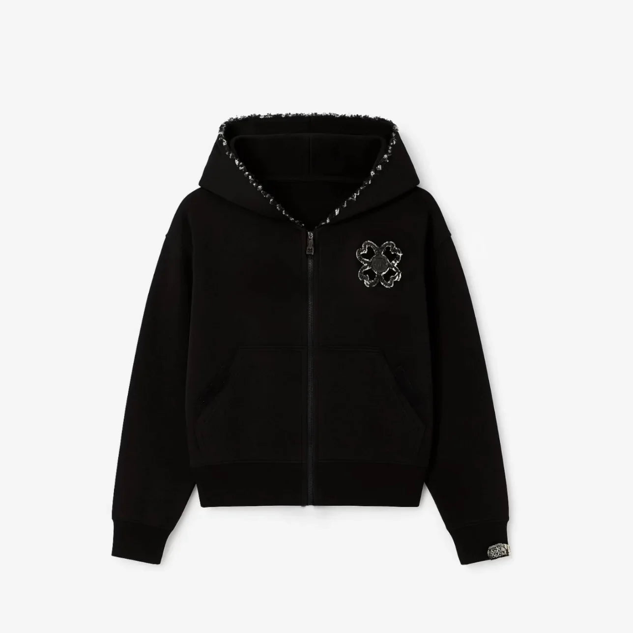 New TOROM Black Applique embroidery Personality Trend Zip Up Hooded Jackets Couple Hip-Hop Streetwear Classic Sweatshirt Men Ins