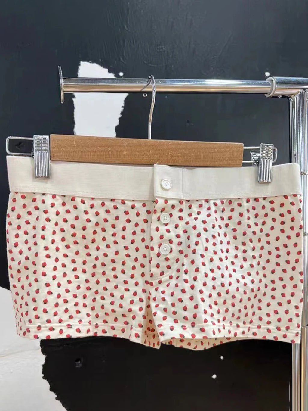 Strawberry Vest Shorts 2 Pieces Set Woman Eyelet Bow Slim Tank Top with Elastic Waist Patchwork Straight Short Pant Sweet Sets - Matrix-studios.com
