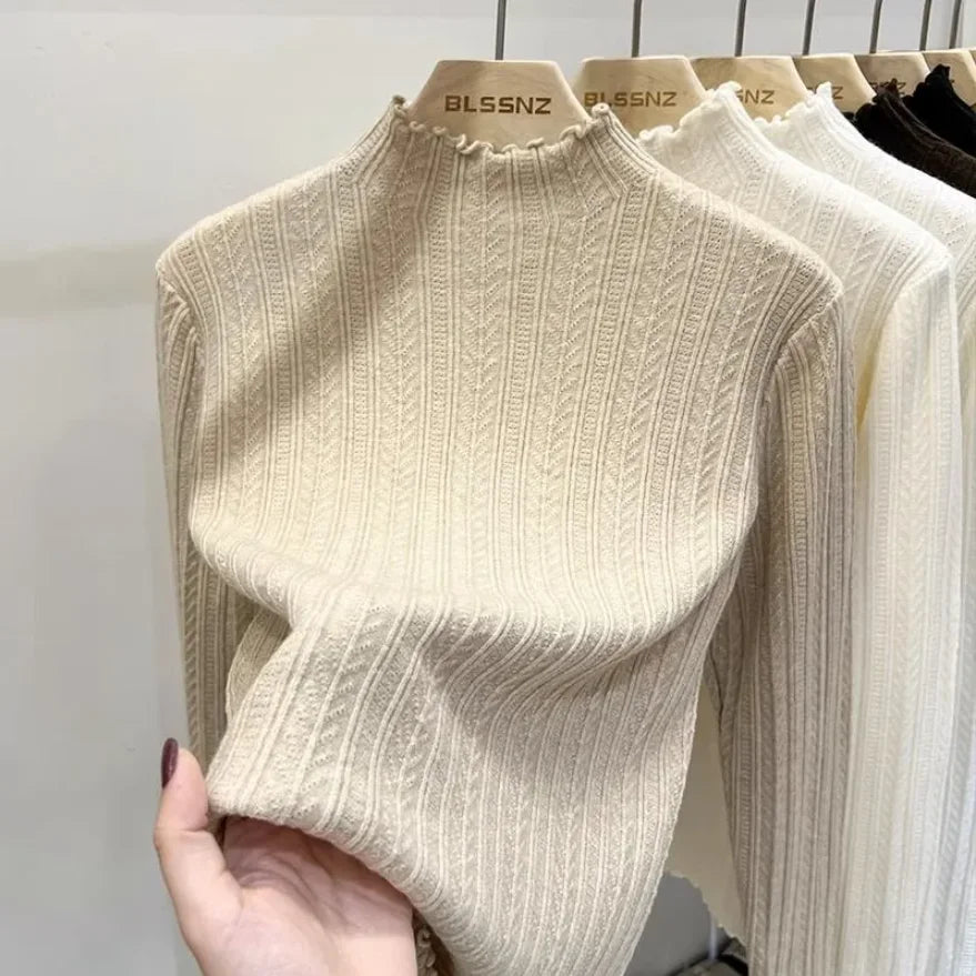 Autumn Winter Chic Bottom Sweaters Women Fashion Turtleneck Pullover Slim Long Sleeve Knitted Jumpers Soft Warm Pull Femme Top - Matrix Studios