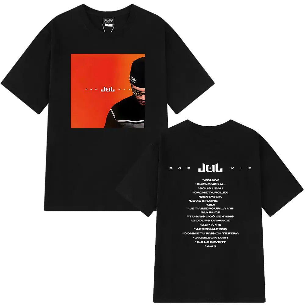 Rapper Jul Graphic Vintage T-shirt Man Woman Fashion Hip-hop T Shirt Summer Short-sleeved  Cotton Oversized Aesthetic T-shirts