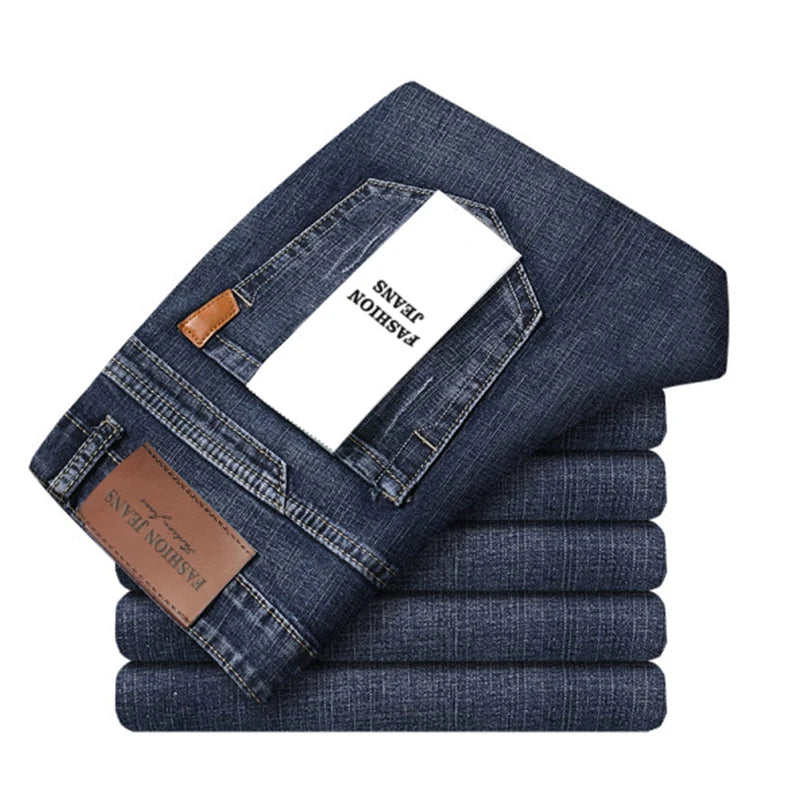 Wthinlee 8 Models Spring Autumn Business Jeans Men Casual Straight Stretch Fashion Classic Work Denim Trousers Brand Clothing - Matrix Studios