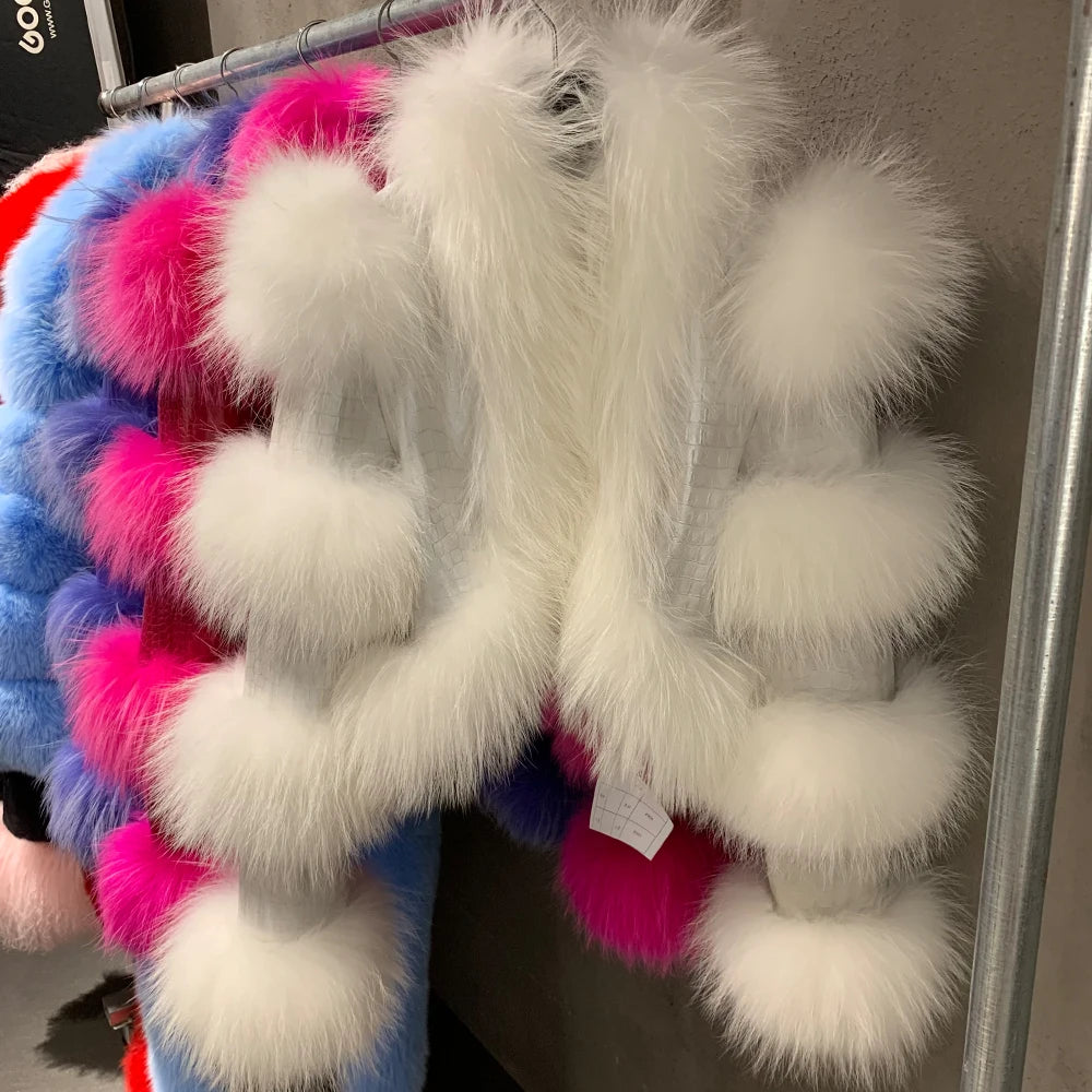 Fur Bomber Ladies New Fashion Jacket Crocdile Sheep Leather With Natural Fur 3573 - Matrix Studios