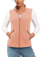 TACVASEN Fleese Sleeveless Vests Womens Fall Winter Thermal Hiking Golf Waistcoats Soft Casual Outerwear Zip Jackets 4 Pockets - Matrix Studios