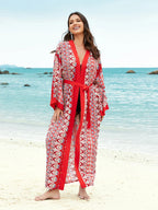 2026 Women Swimsuit Beach Cover Up Dress Sleeve Kaftan Beach Tunic Long Pareos Bikinis Cover Ups Summer Robe Plage Beachwear - Matrix Studios