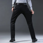 Men's classic high-end fashion versatile jeans, soft and slightly elastic black business denim pants, stylish upper body - Matrix Studios