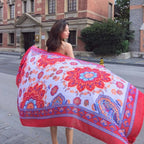 Fashions 90x180cm Twill Cotton Pareo Beach Cover-Ups Women Large Beach Dress Bikini Bathing Swimwear Cover Up Sarong Wrap Scarf - Matrix Studios