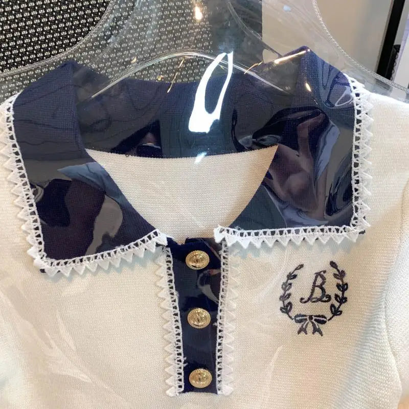 Korean Fashion T-shirt Women's Clothes 2024 Summer Polo Collar Luxury Designer Loose Short Sleeve Cotton T-shirt Women's Top - Matrix-studios.com