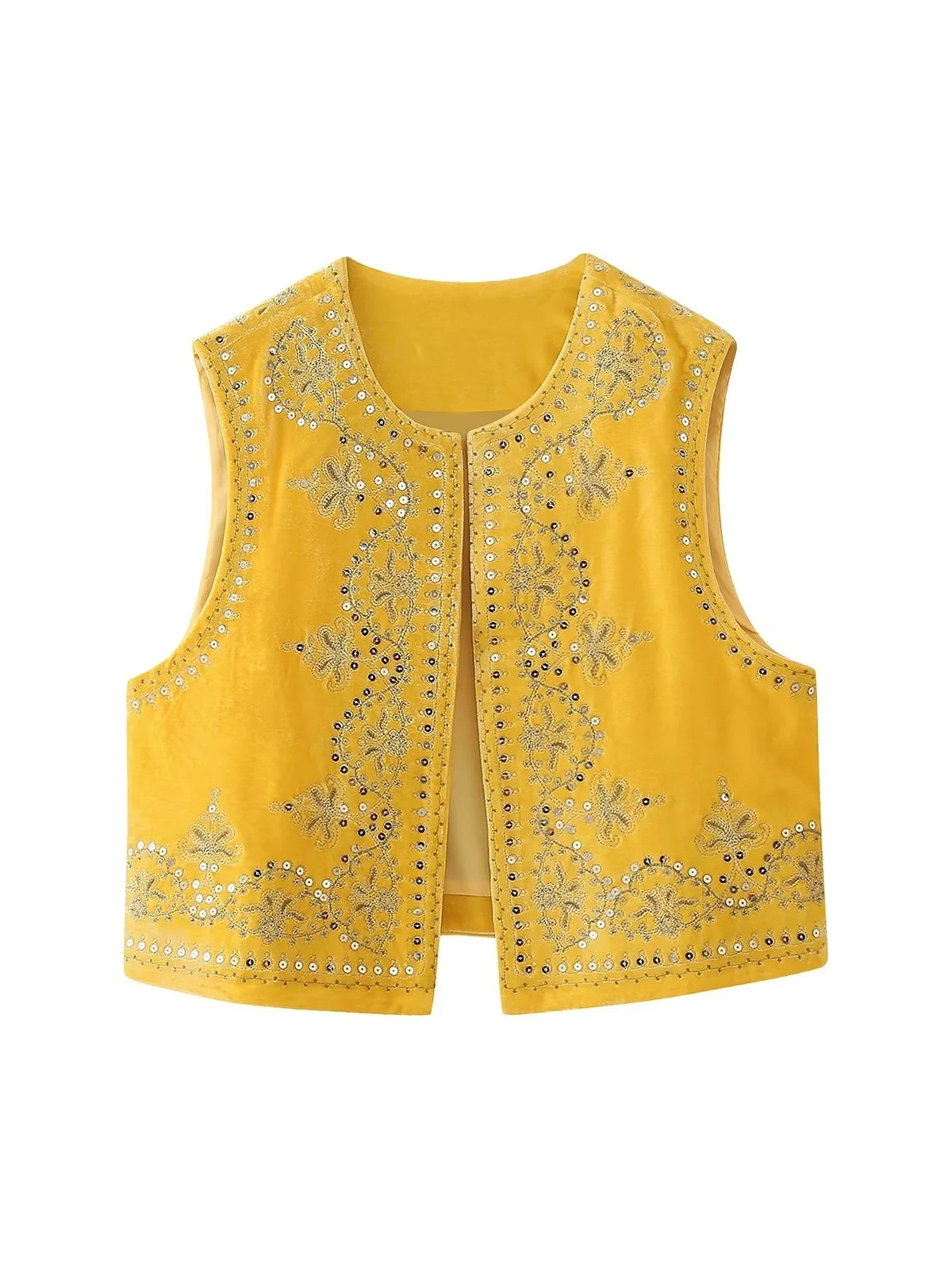 Vintage Autumn Velvet Embroidered Vest Sleeveless Jacket Women V Neck Chic Waistcoats Female Fashion Vests Coat 2023 - Matrix Studios