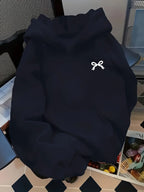 Bow Print Hooded Sweatshirt Women's Bow Print Long Sleeve Hooded Sweatshirt Comfortable Loose Fit Sweatshirt Kangaroo Pocket - Matrix Studios