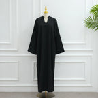 Ramadan Arabic Muslim Women Modest Dress Elegant Eid Dubai Abaya Islam Holiday Loose Outfit New Arrive Plain Turkey Kaftan Robe - Matrix-studios.com